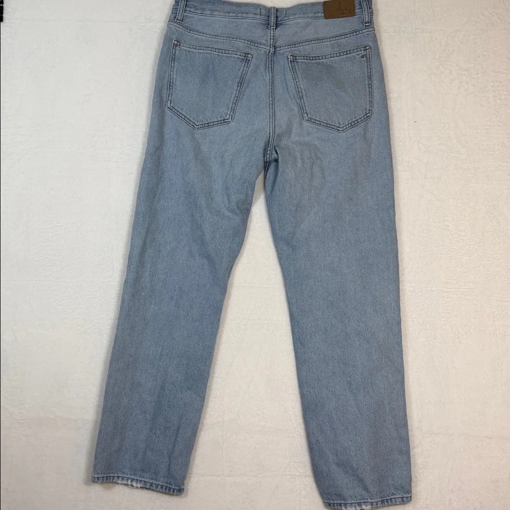 Madewell Light Blue Denim Jeans Low Slung Straight Jean Crossover Waist - Picture 14 of 16